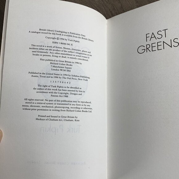 Fast Greens a novel by Turk Pipkin 1996 PB Golf Fiction - Picture 9 of 9